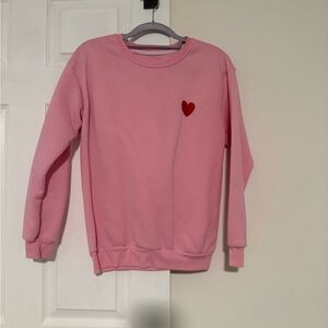 SHEIN Pink Sweatshirt with Heart Detail